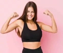 Woman with strong arms