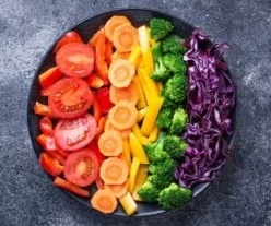 Colourful fruits and vegetables